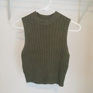 Cropped high neck sweater